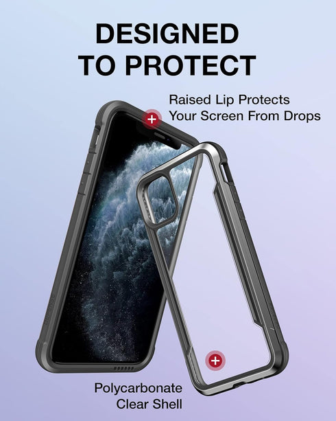 Raptic Shield for iPhone 11 Pro, Shockproof Protective Clear Case, Military 10ft Drop Tested, Durable Aluminum Frame, Anti-Yellowing Technology, B...