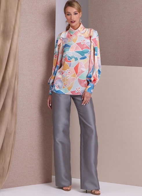 Vogue Misses' Semi-Fitted Tops Sewing Pattern Packet, Sizes 4-6-8-10-12, Multicolor...