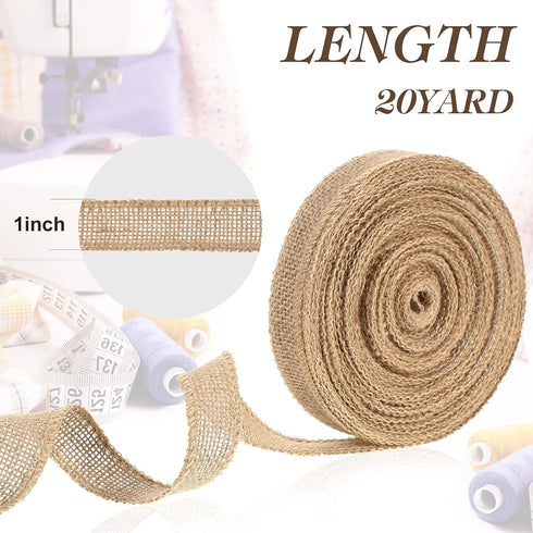 20 Yard Burlap Wide Ribbon Jute Ribbon Natural Burlap Wired Edge Ribbon for Wreaths Crafts Valentine's Day Gift Wrapping Party Decoration Outdoor ...