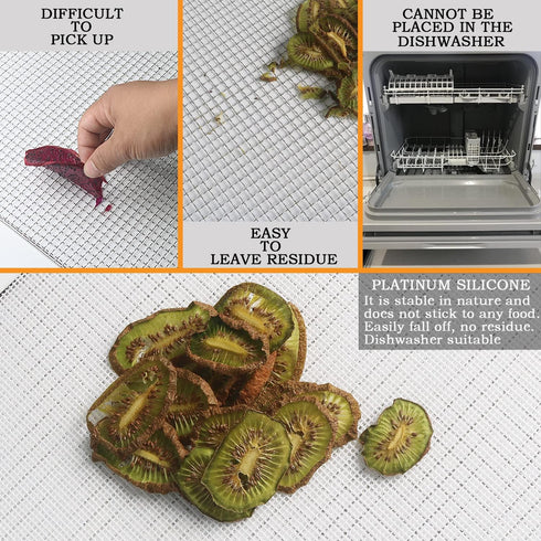 Silicone Mesh Dehydrator Sheets for COSORI Food Dehydrator CFD-P501-SUS. 9 * 10 inch 5pcs/sets Compatible 5 Stainless Steel Trays Dryer Machine....