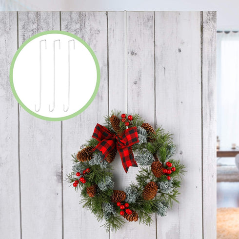 Hotop 15 Inch Wreath Hangers for Front Door Wreath Doors Hangers Steel Material Clothes Towel Hooks Holder Over The Door Hanger Hooks for Christma...