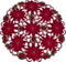 Linens, Art and Things Embroidered Elegant Rich Christmas Red Poinsettia Gold Thread Green Leaves Holiday Doily Small Tablecloth Centerpiece (24 I...