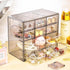 Desk Storage Organizer with 12 Mini Drawers, Clear Desktop Craft Drawer Cabinet, Stackable Storage Box Caddy for Makeup Jewelry Office Craft Suppl...