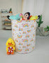 19.7 Inches Large Laundry Basket Waterproof Round Cotton Linen Collapsible Storage bin with Handles for Hamper Kids Room,Toy Storage (Rainbow)...