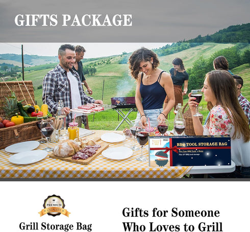 BBQ storage bag, outdoor barbecue bag, barbecue tool storage bag, barbecue hardware tool barbecue bag, suitable for camping and hiking barbecue, e...