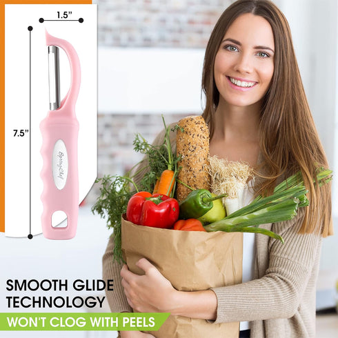 Spring Chef Premium Swivel Vegetable Peeler, Soft Grip Handle and Ultra Sharp Stainless Steel Blades - Perfect Kitchen Peeler For Veggie, Fruit, P...