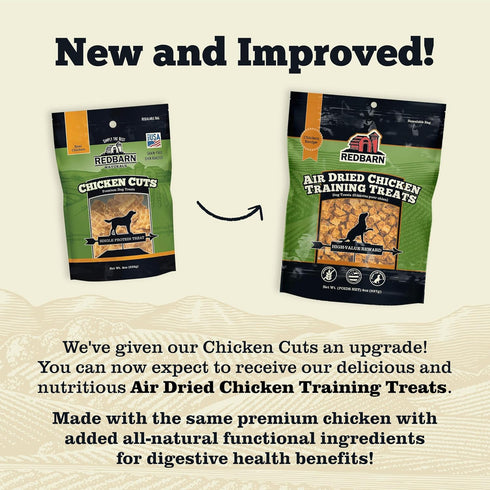 Redbarn All-Natural Air Dried Chicken Training Treats for Puppies & Dogs – Grain-Free Single Protein Rewards Made in USA for Small, Medium, & Larg...