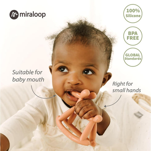 Teething Toy for Baby 0-6, 12, 18 Months Infant, Jellydog Never Drop Food Grade Silicone Rocking Teether, Prevent Choking & Odorless, Less Dust an...