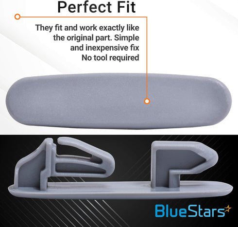 BlueStars Ultra Durable 8565925 Dish Rack Stop Clip Replacement Part Exact Fit For Whirlpool & Kenmore Dishwashers - Replaces WP8565925 8524581 8270105 - PACK OF 2