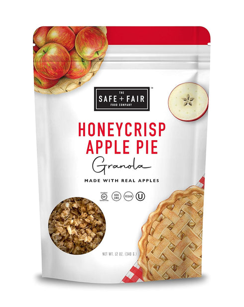 Safe + Fair Honeycrisp Apple Pie Granola – Gluten-Free, Vegan & Plant-Based Snack with Real Honeycrisp Apples, Whole Grains, Non-GMO, Kosher, No P...