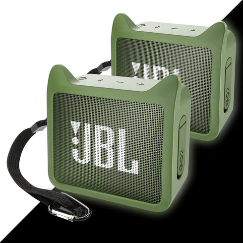 Pair of Protective Silicone Cover for JBL GO2 Case, Cute Shockproof Travel Carrying Case for JBL GO 2 Speaker Cover Sleeve with Adjustable Wrist S...
