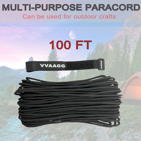 550 Paracord 100FT, Strong Heavy-Duty Camping Rope, Tactical Parachute Cord, Outdoor Gear Tent Rope 4mm...