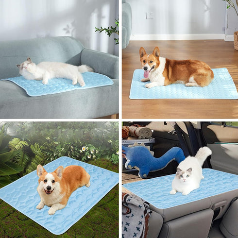 Dogs Cats Pet Cooling Mat, Summer Dog Cooling Pads Summer Sleeping Kennel Mat, Cooling Mat for Dogs Non-Slip for Indoor or Outdoor, Gray XL...