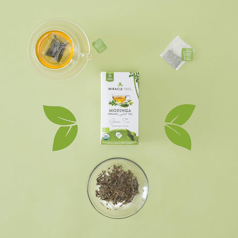 Miracle Tree - Organic Moringa Superfood Tea, 25 Individually Sealed Tea Bags, Green Tea (Keto, Detox, Energy & Immunity Booster, Vegan, Gluten-Fr...