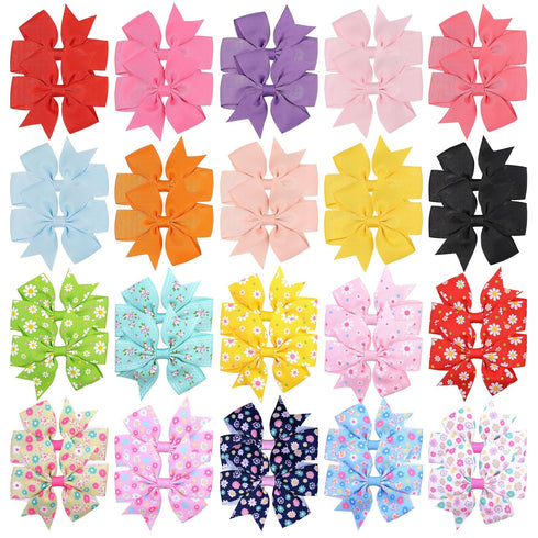 Choicbaby 40pcs Baby Girls Grosgrain Ribbon Pinwheel Hair Bows Alligator Clips Hair Pins Barrettes for Toddler Infants Newborn...