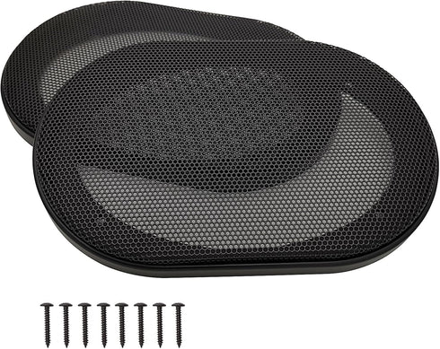 4" x 6" Speaker Grill Covers, Car Speaker Subwoofer Guard Protector, ABS Plastic Frame with Metal Mesh, Black - 2Pcs...