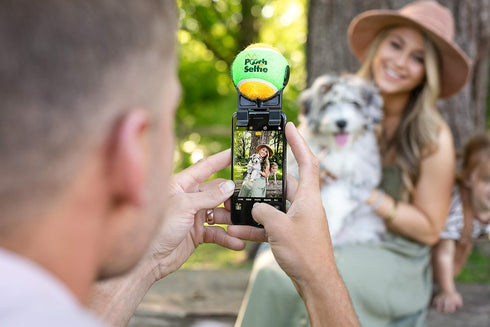 Cell Phone Dog Universal Selfie Stick, Dog Training, Tennis Ball for Dogs Photos, Pet Selfie Tool Get Your Pooches Attention (AS SEEN ON Shark Tan...