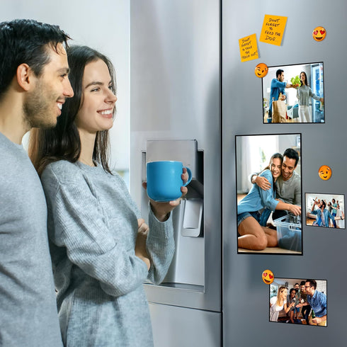 JUZARI 10 Pack 5x7 Magnetic Picture Frames for Refrigerator - Magnet Picture Frames for Fridge - Magnetic Photo Sleeves - Magnetic Photo Pockets -...