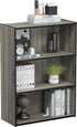 Furinno Pasir 3-Tier Open Shelf Bookcase, French Oak Grey...