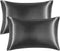 EHEYCIGA Satin Pillowcase Queen Set of 2, Soft Pillowcases for Hair and Skin Similar to Silk, Charcoal Grey Pillow Cases 2 Pack with Envelope Clos...