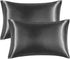 EHEYCIGA Satin Pillowcase Queen Set of 2, Soft Pillowcases for Hair and Skin Similar to Silk, Charcoal Grey Pillow Cases 2 Pack with Envelope Clos...