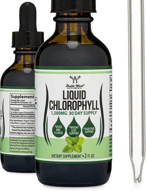 Chlorophyll Liquid Drops - Peppermint Flavored, Vegan Safe (Rich, Full Texture and Taste, Not Watered Down) for Skin Health, and Immune Function (...