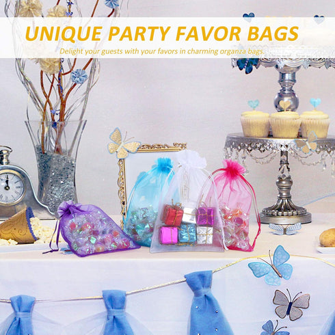 100PCS 4x6 Inch Organza Gift Bags for Jewelry Party Wedding Favor, Premium Sheer Gift Drawstring Pouch Candy Bags(White)...
