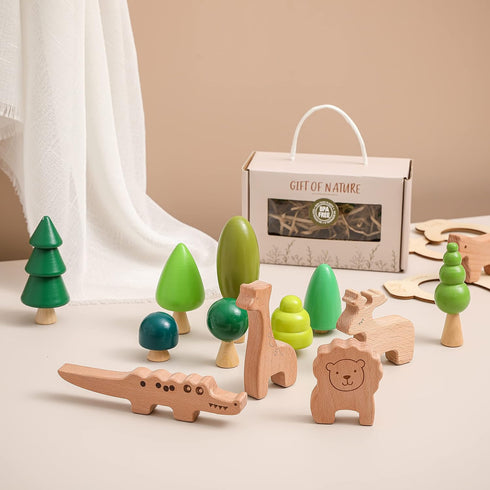 Youuys Wooden Craft Forest Trees Toys, 8 Pcs Finished Scene Mini Tree Kit Craft Set - Cake Topper - for Early Educational Preschool Classroom Proj...