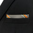 S&W SHLAX&WING Striped Mens Pocket Squares Dark Grey with Orange Stripes for Suits...