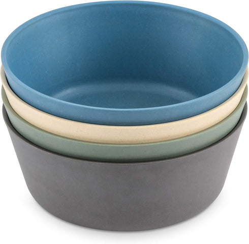 WeeSprout Bamboo Kids Bowls, Set of Four 10 oz Kid-Sized Bamboo Bowls, Dishwasher Safe Kid Bowls (Blue, Green, Gray, & Beige)...