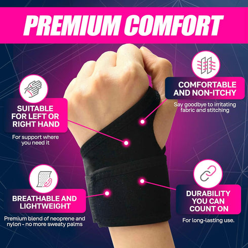 Premium Wrist Brace for Carpal Tunnel Pain Relief and Support | Adjustable Wrist Support Brace for Working Out, Arthritis, Sprained Wrist, and Ten...
