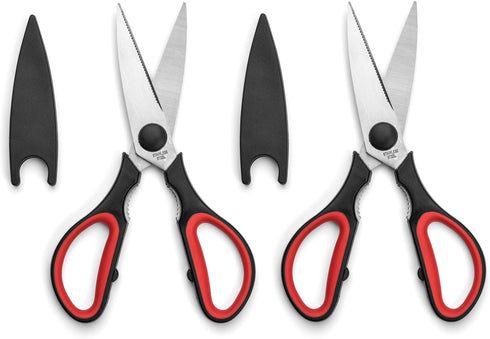 Ultra Sharp Kitchen Scissors for Food - Heavy Duty, Serrated Stainless Steel Shears (Set of 2)...