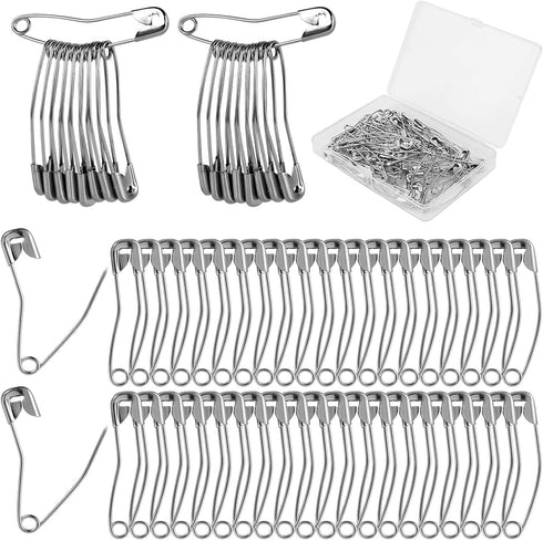 60pcs Curved Safety Pins, 1.50 Inch Safety Pins Sewing Quilting Basting Pins Bent Safety Pins Accessories for Crafting Quilting Knitting Sewing (S...