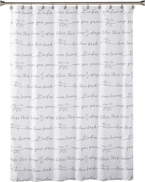 SKL Home by Saturday Knight Ltd. Fur Ever Friends Shower Curtain, Black...