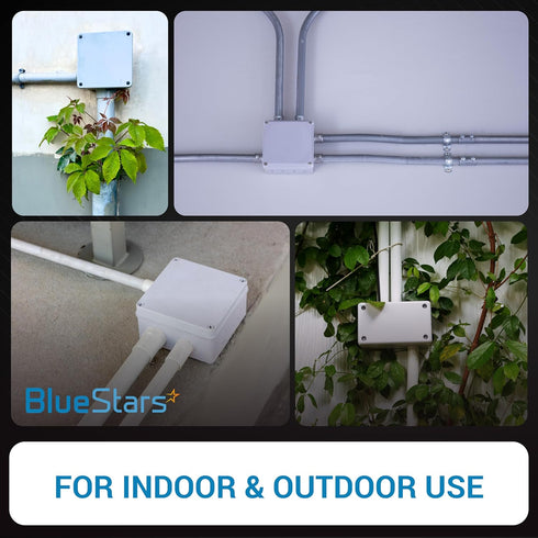 BlueStars Pack of 2 Project Box with Fixed Ear IP65 ABS Plastic Waterproof Weather-Resistant, 3.94” x 2.68” x 1.97” Electrical Project Case Power ...