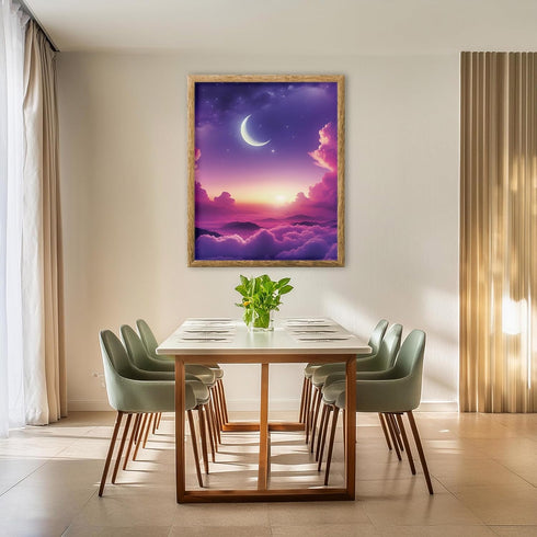 Posterizer 1 pcs-Gradient Pink and Purple Sky Aesthetic Print-Abstract & Modern Art-Landscape & Nature Art-Gifts for Women-Living Room Bedroom Dec...