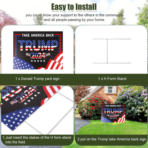 Donald Trump Yard Signs, 15.75x11.81in Trump 2024 Take America Back Yard Sign Double Sided Donald Trump Campaign Signs Trump 2024 Yard Road Signs ...