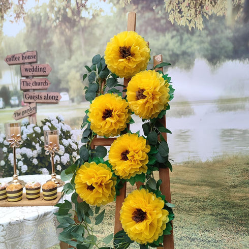 Tissue Paper Sunflowers Decorations for Wall Birthday Party Backdrop Home Decoration Pack of 6...