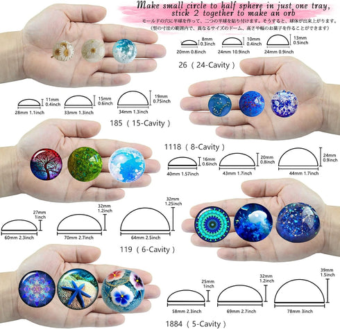 FUNSHOWCASE Small 15 Cavity Semi Sphere Half Round Dome Silicone Mold Chocolate Teacake Baking Tray...