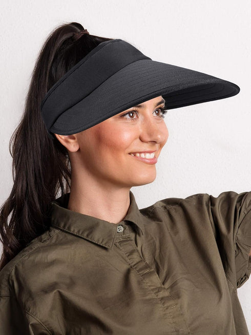 2 Pieces Sun Visor Hats Wide Brim Visor Hats Adjustable Large Brim Summer UV Protection Beach Caps for Women...