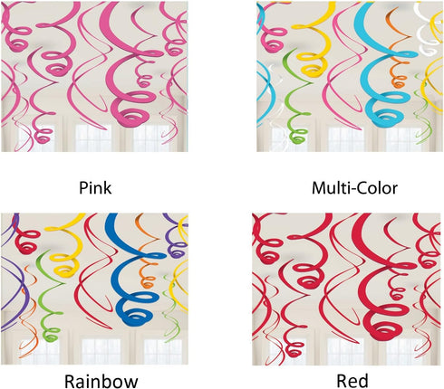 Amscan Party Hanging Swirls | Rainbow | Party Decor...