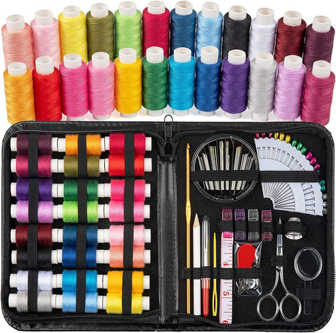 GOANDO Sewing Kit for Adults Emergency Repair and Travel Kits Filled Sewing Needle and Thread Kit Scissors Thimble and Clips Etc for Family Everyd...
