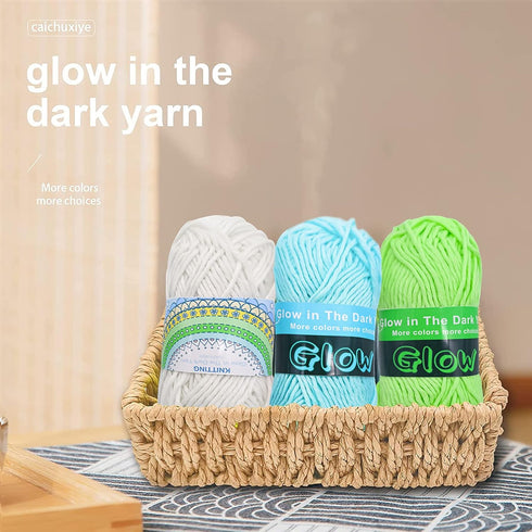 4 Pcs Glow in The Dark Yarn, Sewing Supplies,(55yd 50m) for Crocheting for DIY Arts, Crafts & Sewing Beginners Glow in The Dark Party (Cold Lemon ...