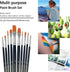 GOTIDEAL Paint Brush Set, 10 Pcs Round Pointed Tip, Small Nylon Hair Brushes for Acrylic, Oil and Gouache?Body, Face Nail Art and Rock Painting, P...
