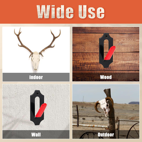 6 Pack European Mount Skull Hanger Deer Skull Mount for Deer Mule Antelope Coyote and Small Game Animals with Silicone Protector Red...