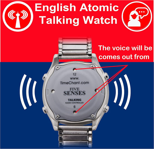 FIVE SENSES Atomic Talking Watch Seniors Men Women Loud Talking Sound Alarm for Visually Impaired...