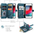 UEEBAI Wallet Case for iPhone SE 2022 5G/iPhone 7/iPhone 8/iPhone SE 2020, Handmade PU Leather Phone Case Card Slots Magnetic Zipper Pocket Kickst...