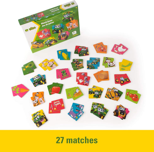 John Deere Kids Matching Game - Farm Themed Memory Game for Toddlers and Kids - John Deere Toys - Preschool Games and Learning Activities - 27 Mat...