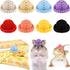 8 Pieces Mini Cute Pet Hat with Adjustable Elastic Chin Strap, Snake Hamster Lizard Guinea Pig Knitted Hat Small Reptile Animal Decoration Supplie...