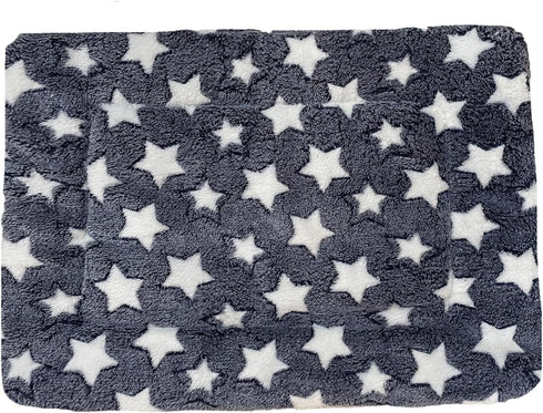 Soft Pad Dog Bed Mat, Thicken Warm, Star Pattern, Reversible, Fluffy Pet Dog Sleeping Mattress, Blue, Large...